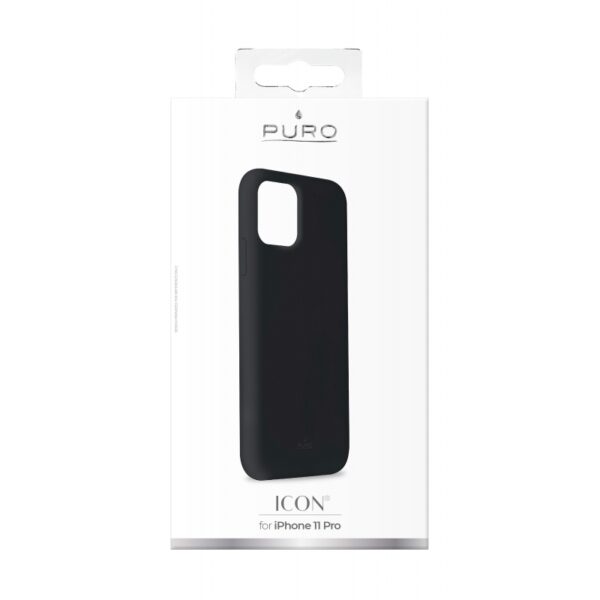 Funda Puro silicona con microfibra para Apple iPhone 11 Pro icon negra - Imagen 5