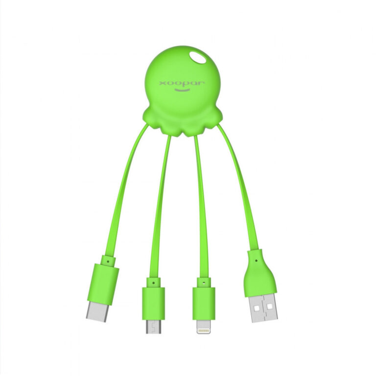 Adaptador USB multiconector Xoopar Octopus orificio para llavero verde lima