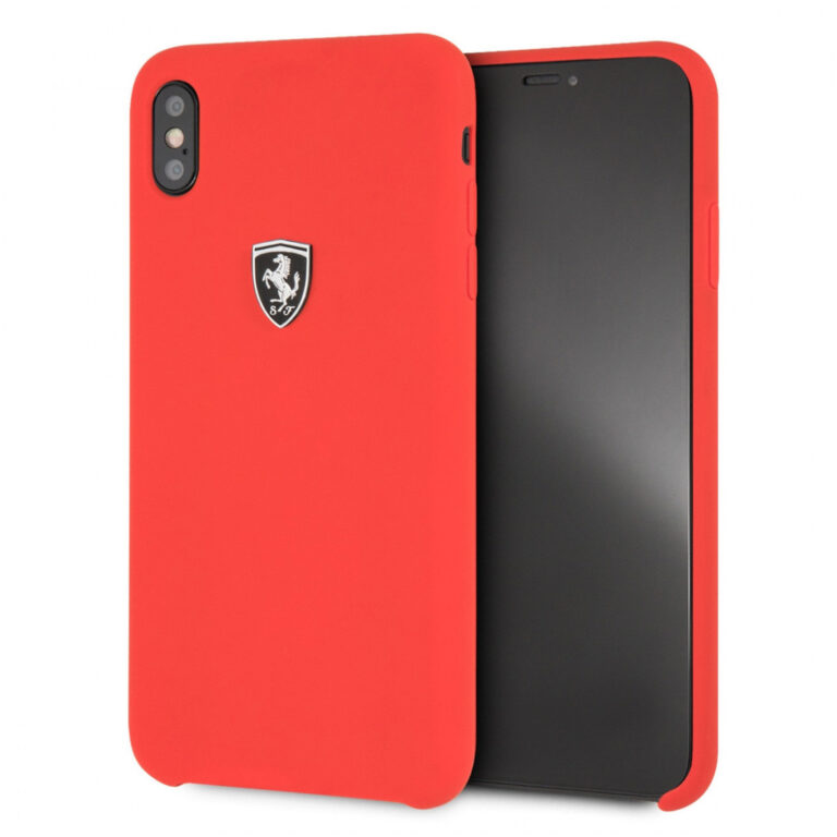 Funda Ferrari para Apple iPhone XS Max silicona roja