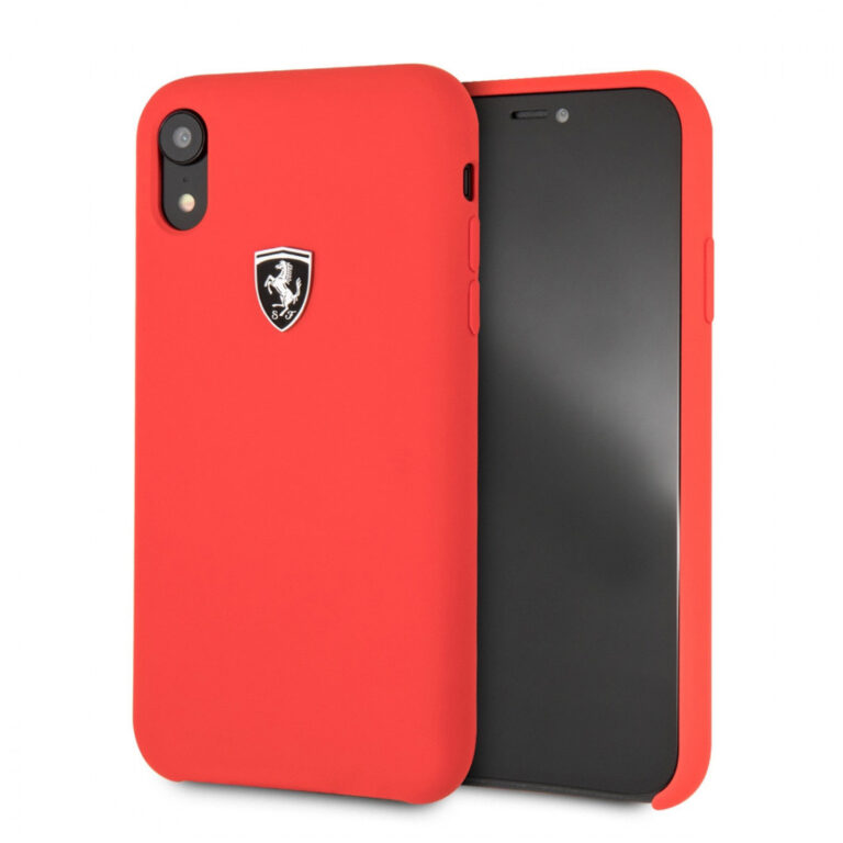 Funda Ferrari para Apple iPhone XR silicona roja