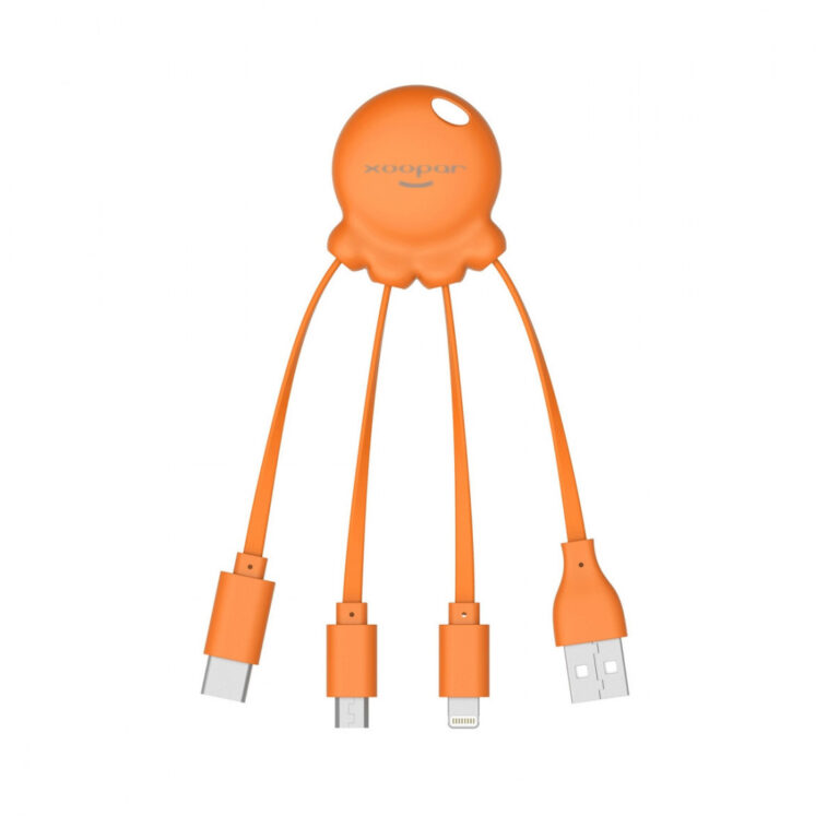 Adaptador USB multiconector Xoopar Octopus orificio para llavero naranja