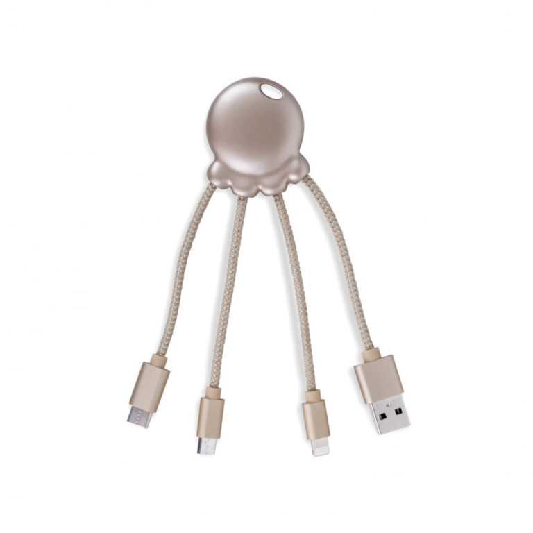Adaptador USB multiconector Xoopar Octopus orificio para llavero oro metalizado