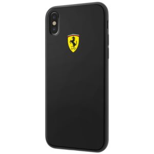 Funda Ferrari para Apple iPhone Xs/X Heritage fibra carbono negra