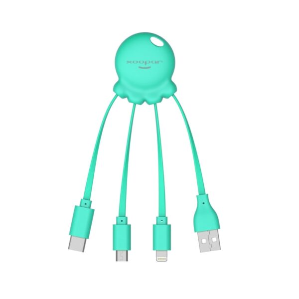 Adaptador USB multiconector Xoopar Octopus orificio para llavero verde