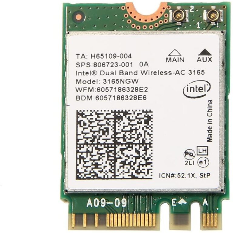 Tarjeta wireless interna Intel 3165NGW doble banda AC + Bluetooth4.0 Mini NGFF Wifi
