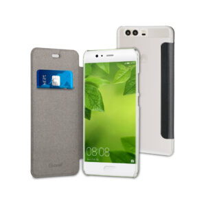 Funda Muvit Folio con Parte Trasera Transparente para Huawei P10 Plus negro.