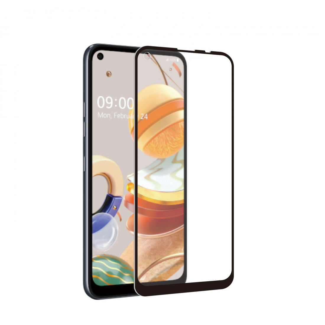 Protector de pantalla Muvit for Change LG K61 vidrio templado plano marco negro