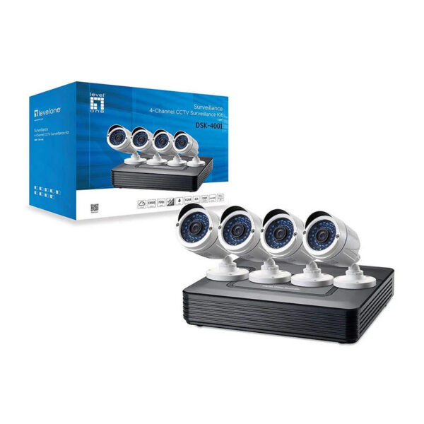 Kit Videovigilancia Level One DSK-4001 720P CCTV de 4 Canales 4 cámaras - Imagen 5