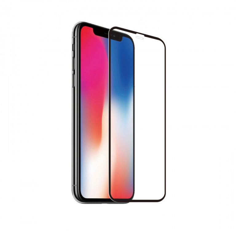 Protector de Pantalla Muvit for Change Apple iPhone 11 Pro/XS/X vidrio templado plano marco negro antibacteriano