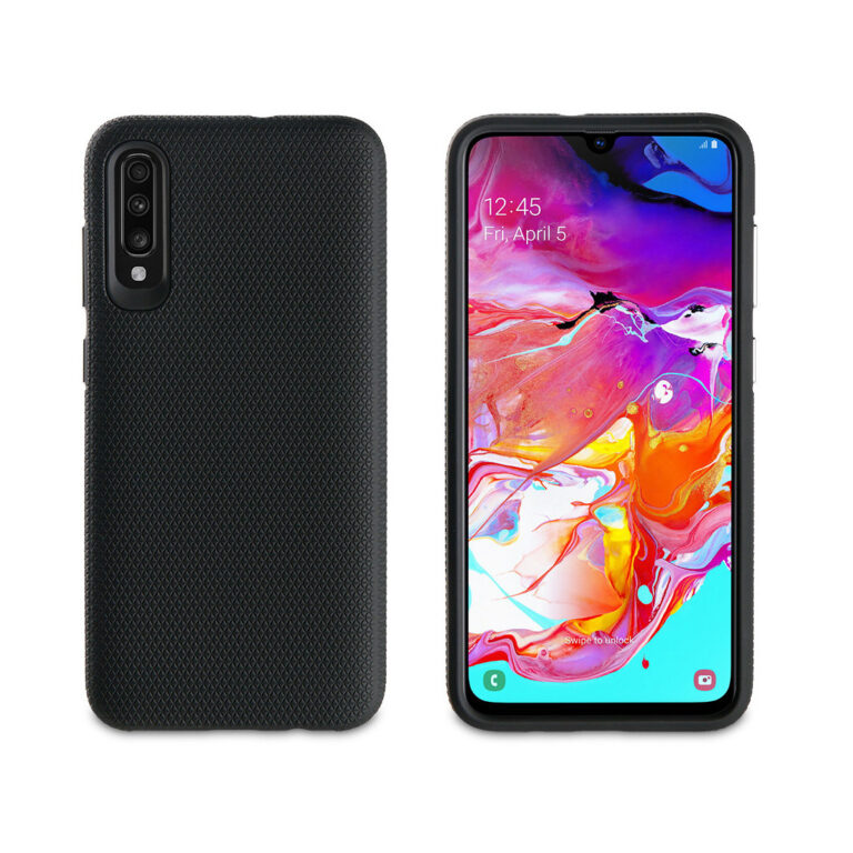 Funda Muvit Tiger Triangle para Samsung Galaxy A70 shockproof 1,2m negra.