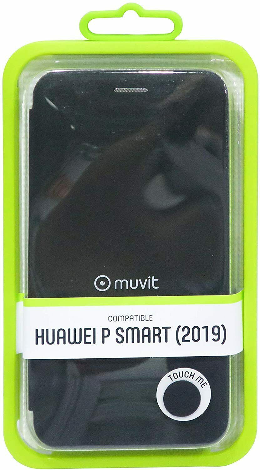 Funda Muvit Folio con Función Soporte y Tarjetero para Huawei P Smart 2019 negro
