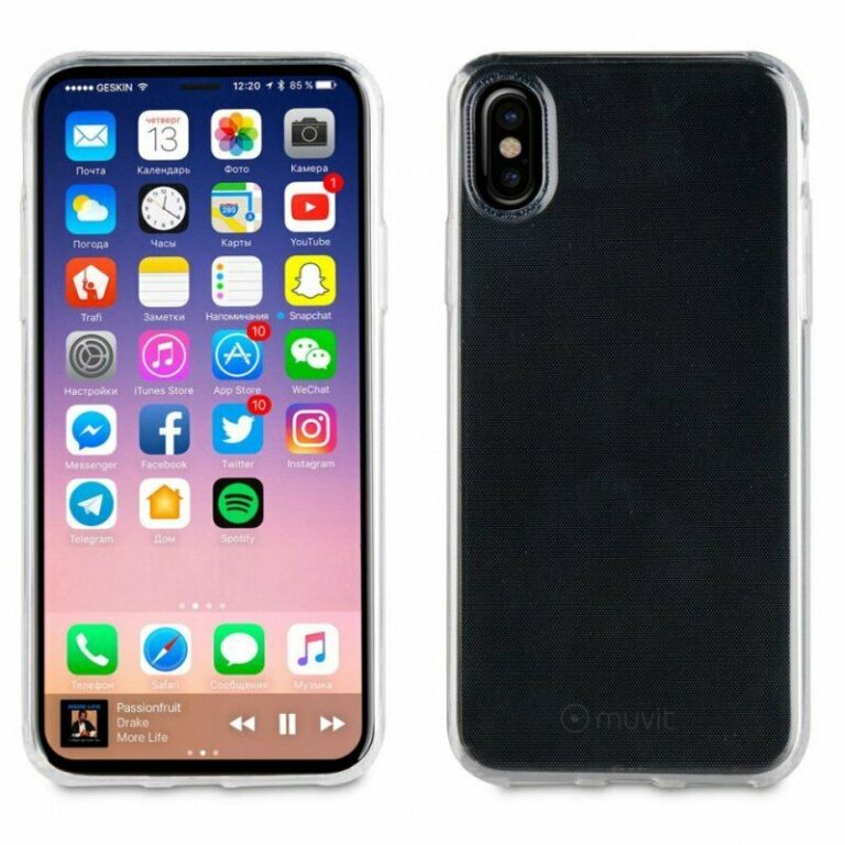 Funda Muvit Cristal Soft para Apple iPhone XS/X color transparente.