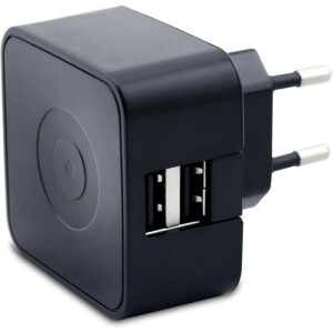 Transformador Pared Muvit USB Dual 3.1A (1A + 2.1A) color negro