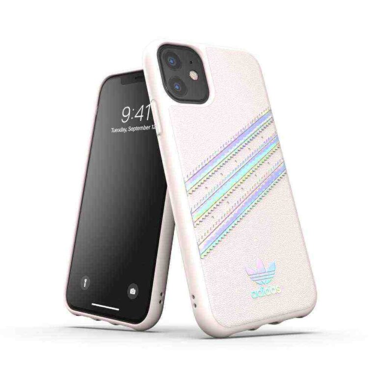 Funda Adidas 3 rayas TPU para Apple iPhone 11 tinte orquídea holograma