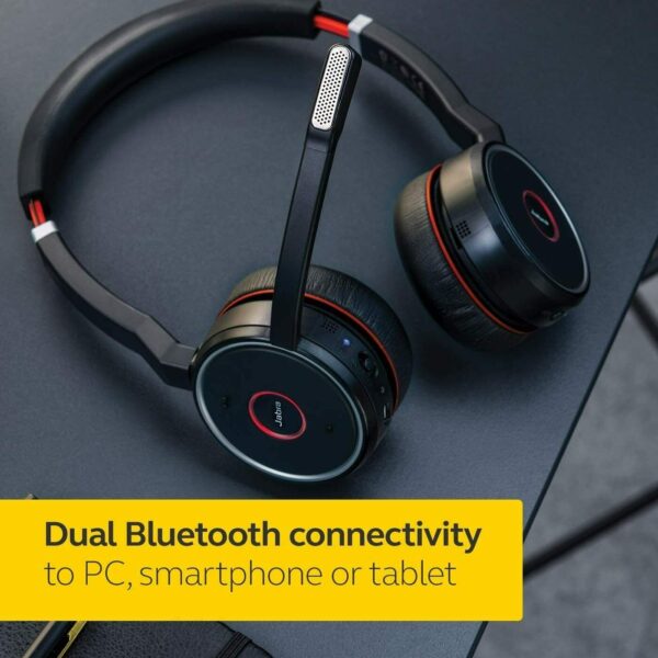 Auriculares Jabra Evolve 75 UC Auriculares Bluetooth Negro/Rojo Usado *Sin USB* - Imagen 6