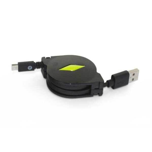 Cable Muvit USB-MicroUSB 2.1A retráctil hasta 1m negro