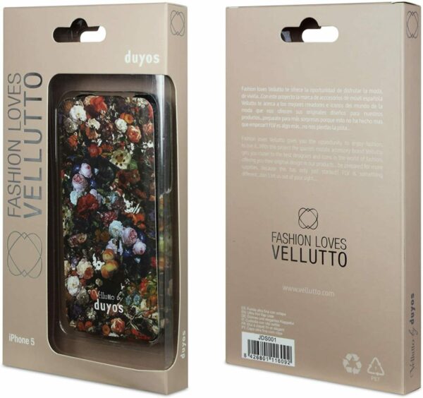 Funda Vellutto DUYOS para Apple Iphone 5 Flores. - Imagen 2