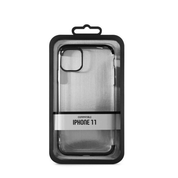 Funda Muvit Cristal Soft para Apple iPhone 11 Pro transparente borde negro. - Imagen 3