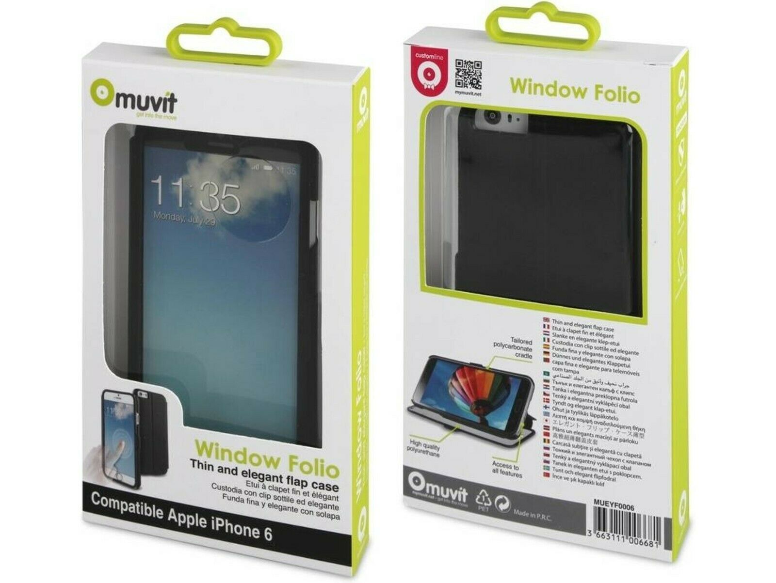 Funda Muvit Eye Folio con ventana completa para Apple iPhone 6 negro. - Imagen 4