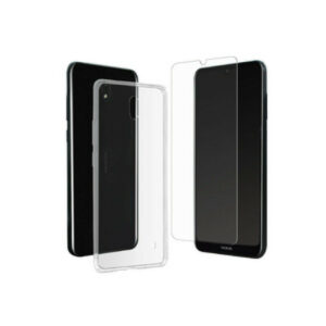 Pack Muvit para Nokia 2.2 funda Cristal Soft transparente+protector pantalla.
