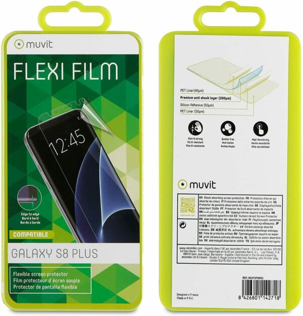 Protector de pantalla Muvit Flexible para Samsung Galaxy S8 Plus - Imagen 2