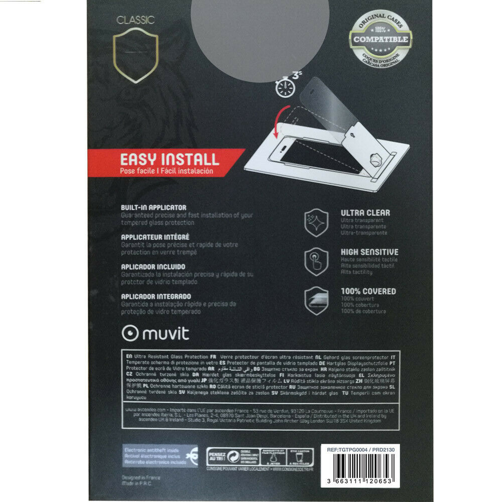 Tiger Glass Muvit para Huawei P8 Lite 2017 vidrio templado curvo con aplicador. - Imagen 2