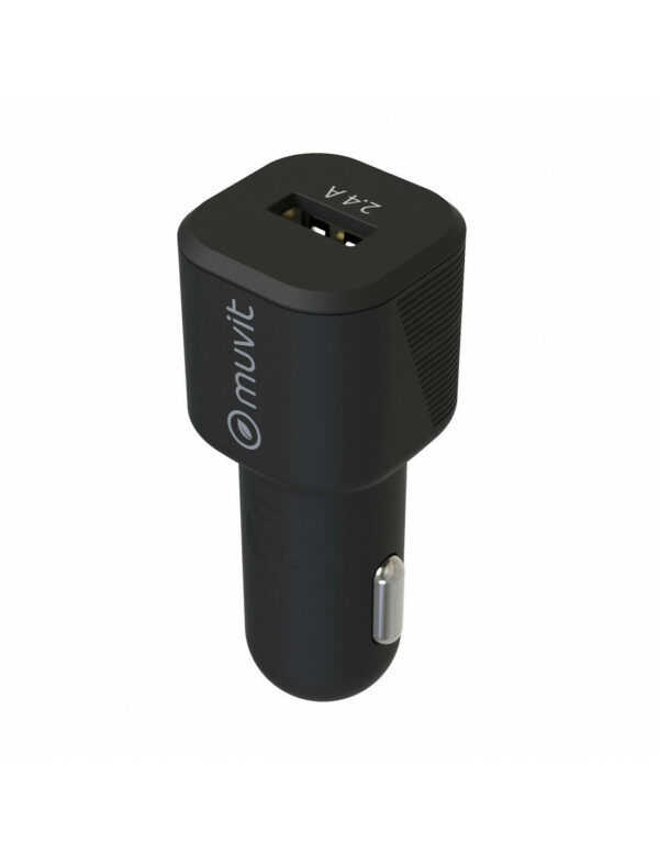 Pack Muvit for Change Cargador coche USB 12W + Cable Tipo C 3A 1,2m negro - Imagen 3