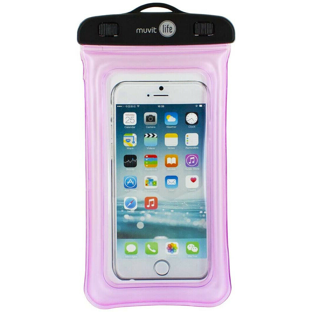 Funda Smartphone acuatica universal hasta 6,2'' Rosa Muvit MLWPC0005.