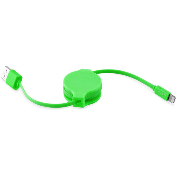 Cable Puro carga y sincronización Verde conector 8 pins 0,80m