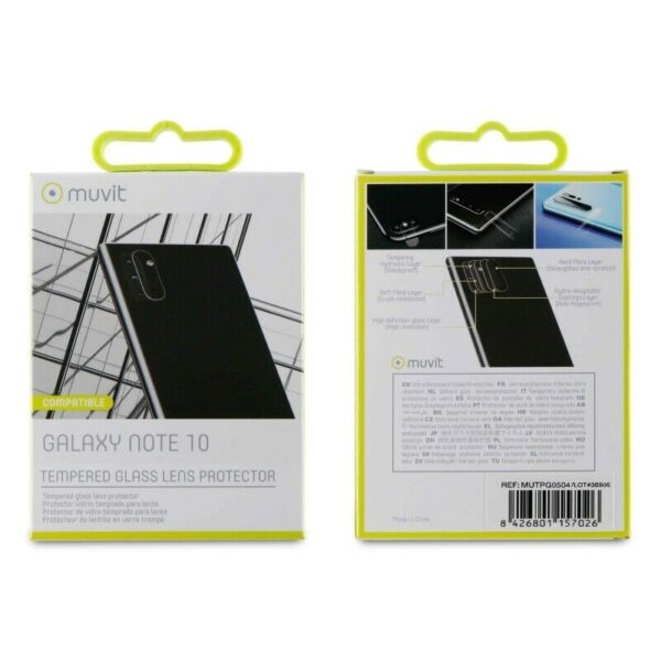 Protector Camara Muvit para Samsung Galaxy Note 10/10 5g vidrio templado plano. - Imagen 2