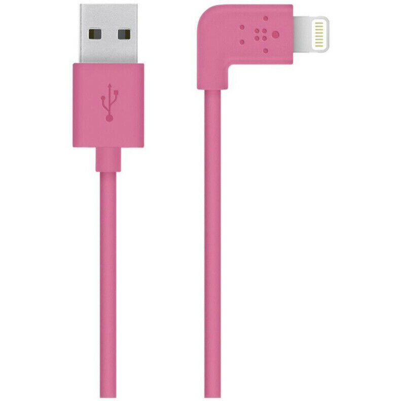 Cable Belkin Plano Lightning Macho - USB A Macho, 1.2 Metros, Rosa