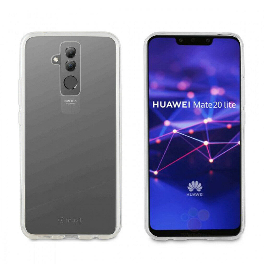 Funda Muvit Cristal Soft para Huawei Mate 20 Lite Transparente.