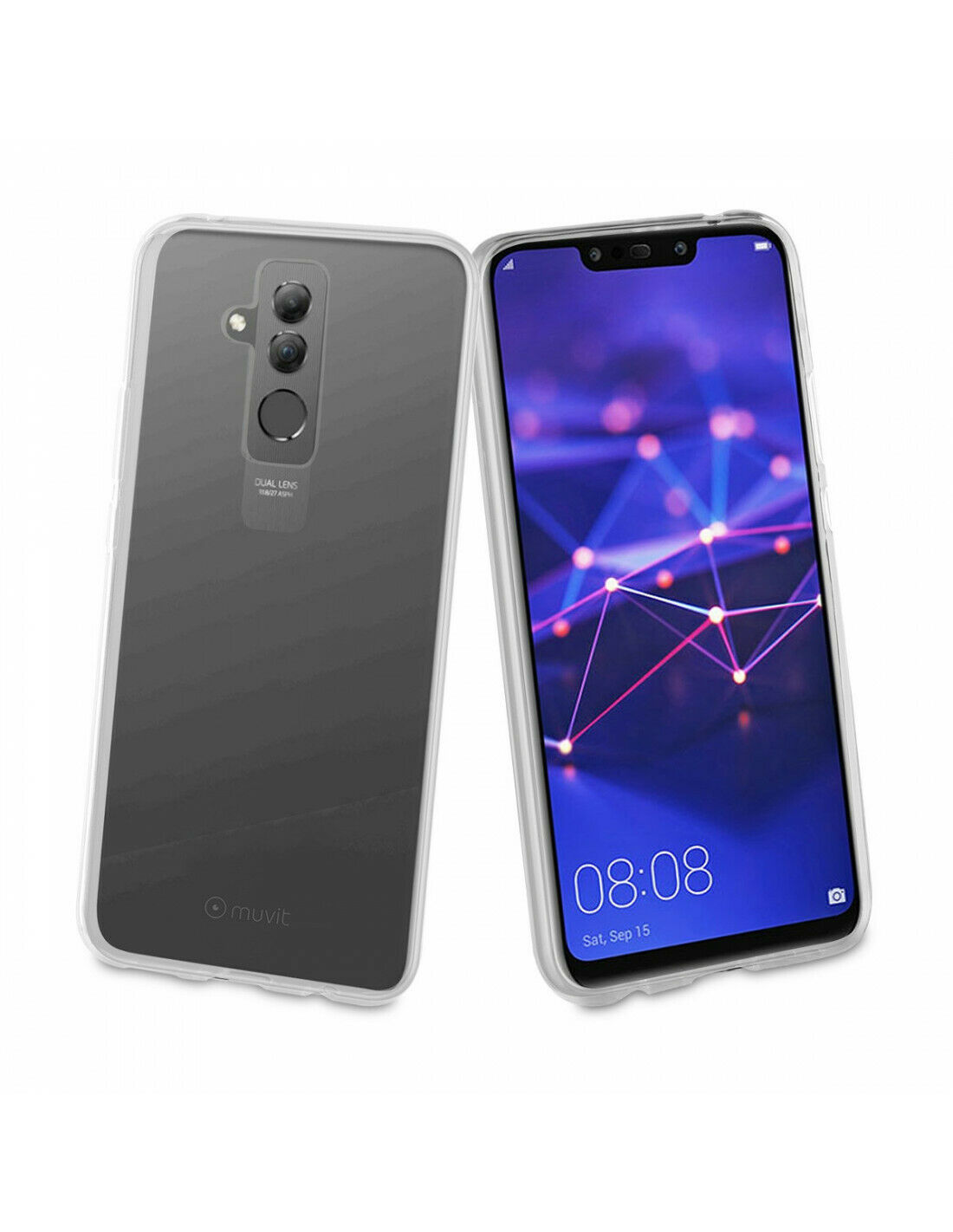 Funda Muvit Cristal Soft para Huawei Mate 20 Lite Transparente. - Imagen 2