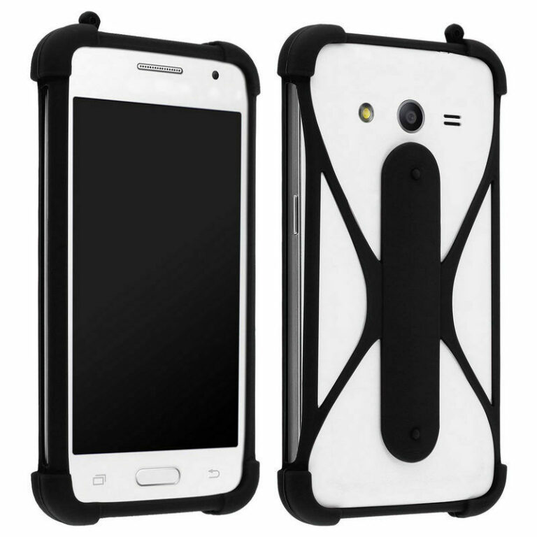 Funda Muvit Silicona con Soporte Negra para Smartphone Max.152x81mm.