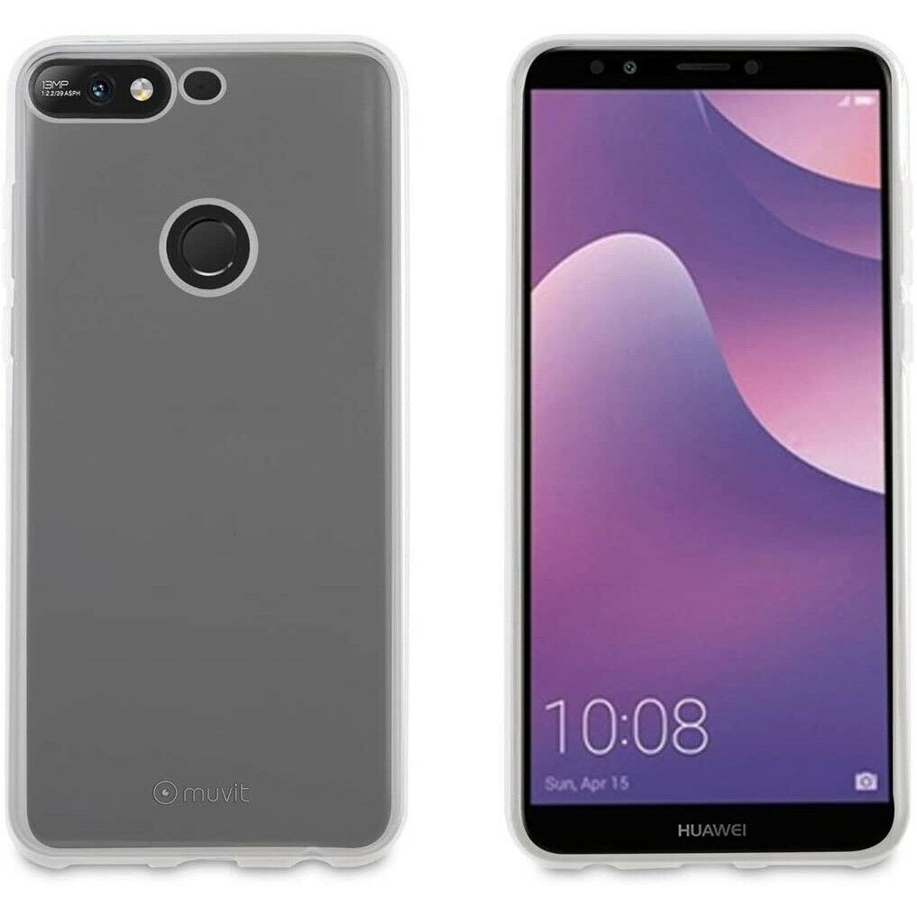 Funda Muvit Cristal Soft para Huawei Y7 2018 Transparente.