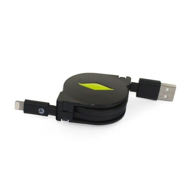Cable Muvit USB a conector 8 pins 2.1A retráctil hasta 1m negro