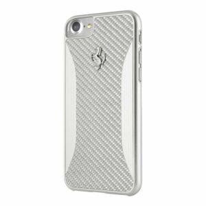 Funda rigida original Ferrari GT Carbon para Apple iPhone 7/8 Plata (NUEVA).