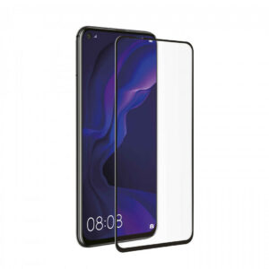 Protector pantalla Muvit para Huawei Nova 5T templado plano marco negro.