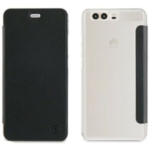 Funda Muvit Folio con Parte Trasera Transparente para Huawei P10 negro.
