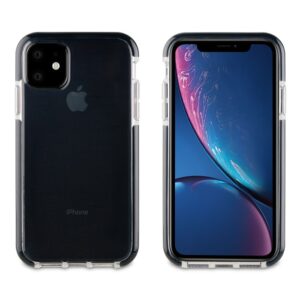 Funda Muvit Tiger para Apple iPhone XR shockproof 2m transparente+borde negro