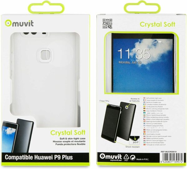 Funda Muvit para Huawei P9 Plus Crystal Soft Transparente - Imagen 3