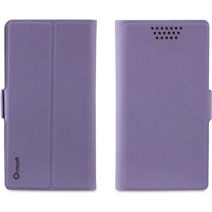 Funda Folio universal Muvit compatible con 5'' con función soporte violeta.