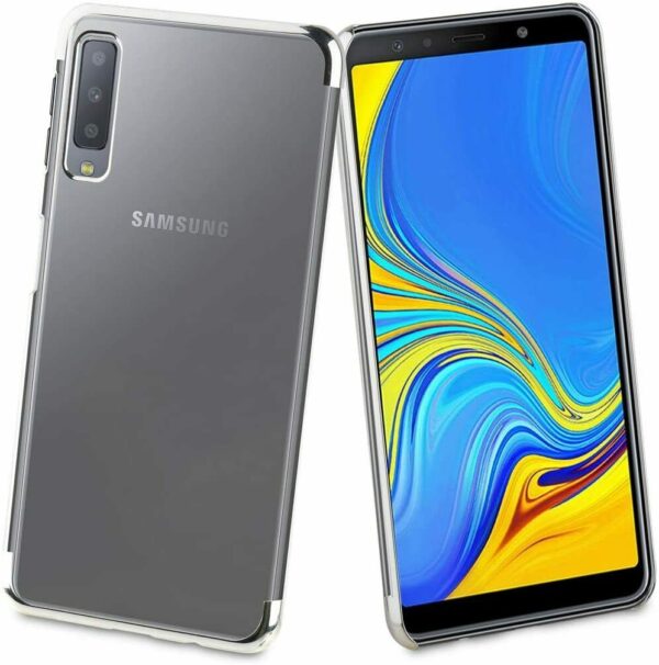 Funda Muvit Cristal para Samsung Galaxy A7 2018 bordes Electoplating plateada. - Imagen 2