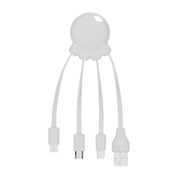 Adaptador USB multiconector Xoopar Lightning/Micro USB/USB C blanco