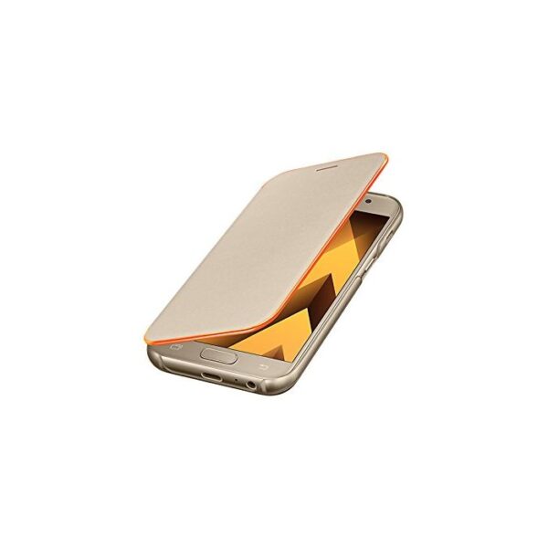 Funda original Samsung Neon Flip Cover para Samsung Galaxy A3(2017) color dorado - Imagen 3