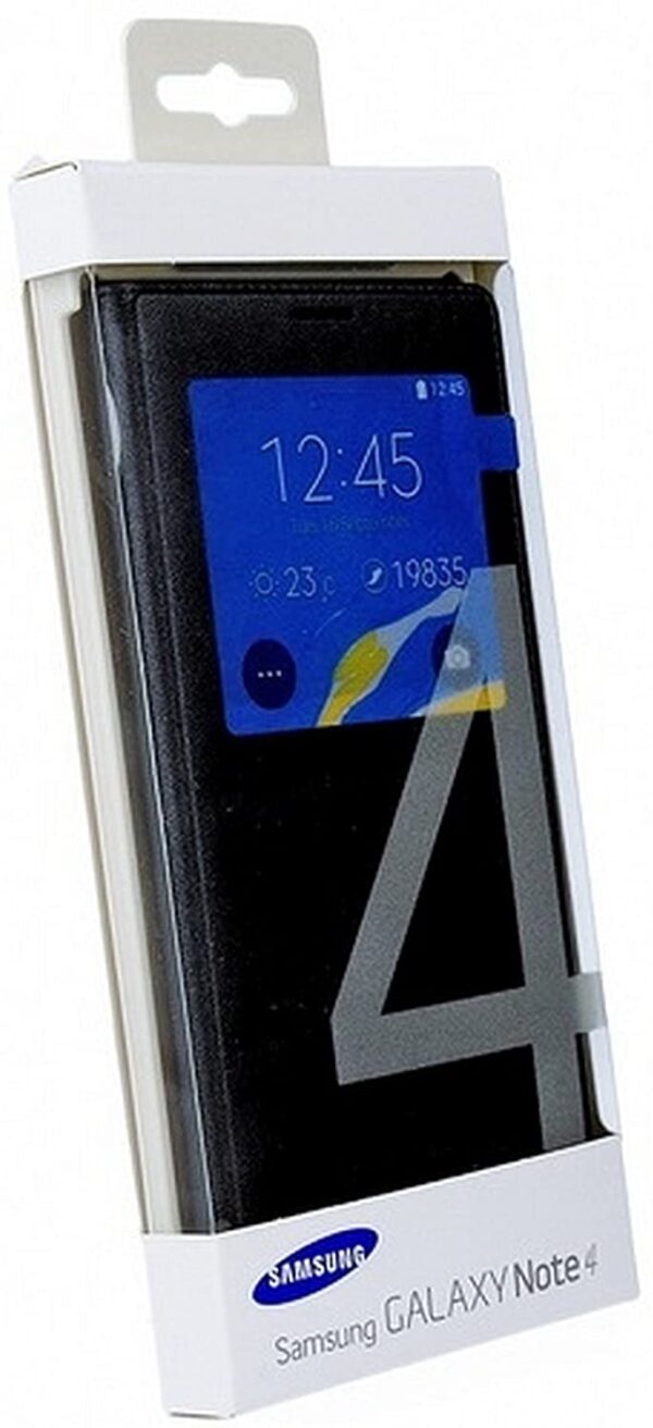 Funda original Samsung S View Cover para Samsung Galaxy Note 4 negro (NUEVO) - Imagen 4