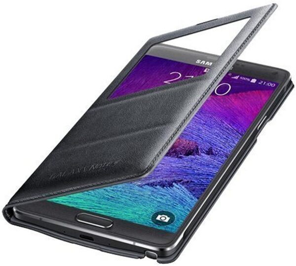 Funda original Samsung S View Cover para Samsung Galaxy Note 4 negro (NUEVO) - Imagen 2
