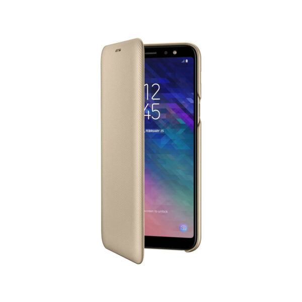 Funda original Samsung Wallet Cover para Samsung Galaxy A6+ Billetera Dorada - Imagen 2