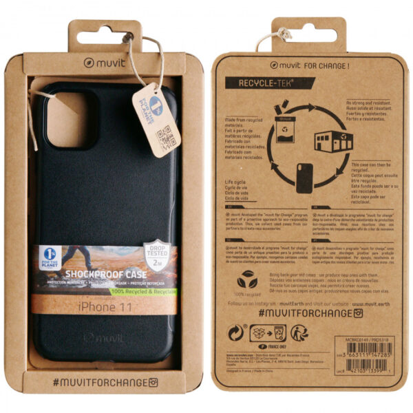 Funda Muvit for Change Soft para Apple iPhone 11 shockproof 2m negra. - Imagen 3
