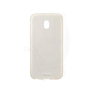 Funda original Samsung Jelly Cover para Galaxy J3 2017 color dorado.